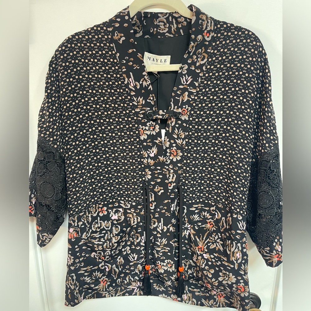 Mayle Black Floral Women's Top